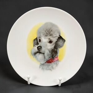 Schumann Arzberg Bavaria Poodle Portrait Porcelain Collector Plate 7inch Dish